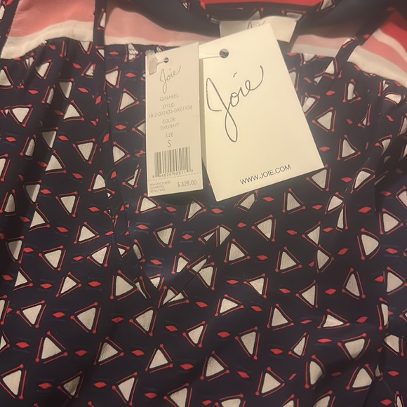 NWT JOIE GINABEL SILK HANDKERCHIEF DRESS IN DARKNAVY SIZE SMALL - Picture 9 of 11